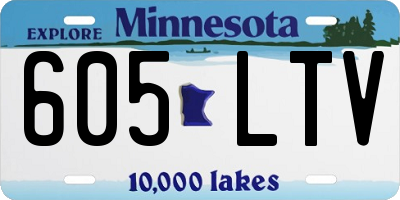 MN license plate 605LTV