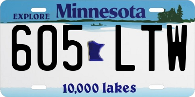 MN license plate 605LTW