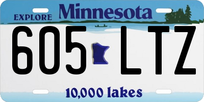 MN license plate 605LTZ