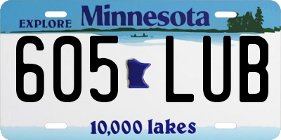 MN license plate 605LUB