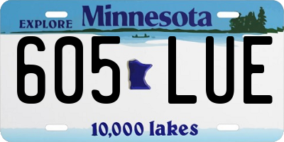 MN license plate 605LUE