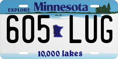 MN license plate 605LUG