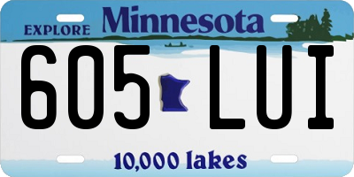 MN license plate 605LUI