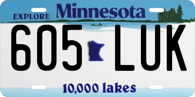 MN license plate 605LUK