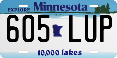 MN license plate 605LUP