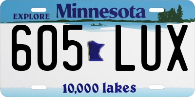 MN license plate 605LUX