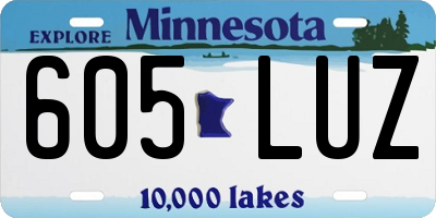 MN license plate 605LUZ
