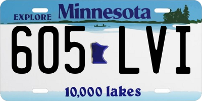 MN license plate 605LVI