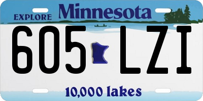 MN license plate 605LZI