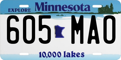 MN license plate 605MAO