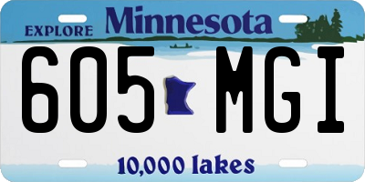 MN license plate 605MGI