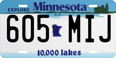 MN license plate 605MIJ