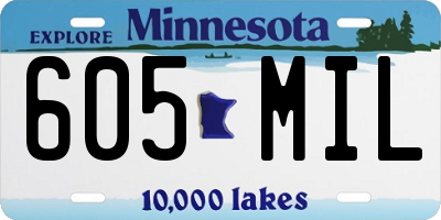 MN license plate 605MIL