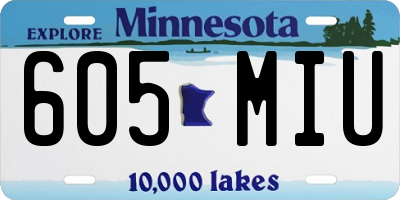 MN license plate 605MIU