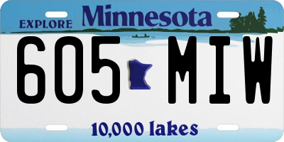 MN license plate 605MIW