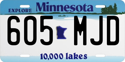 MN license plate 605MJD