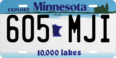 MN license plate 605MJI