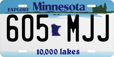 MN license plate 605MJJ