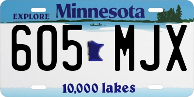 MN license plate 605MJX