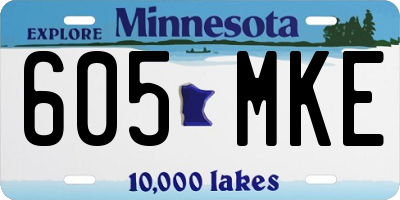 MN license plate 605MKE