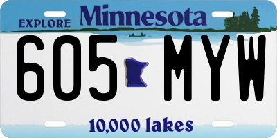 MN license plate 605MYW