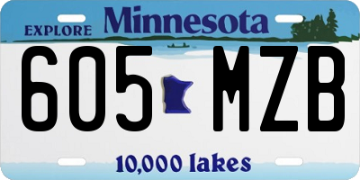 MN license plate 605MZB