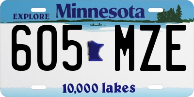 MN license plate 605MZE