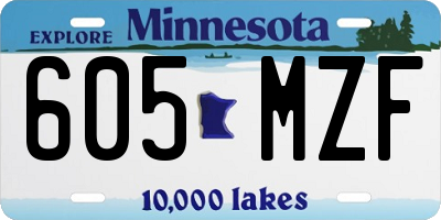MN license plate 605MZF