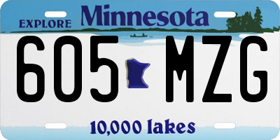 MN license plate 605MZG