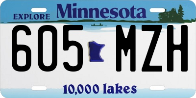 MN license plate 605MZH