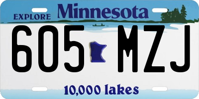 MN license plate 605MZJ