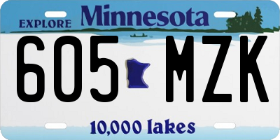 MN license plate 605MZK