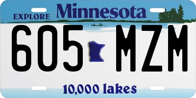 MN license plate 605MZM