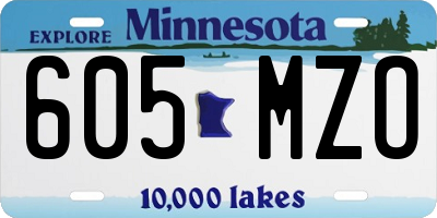 MN license plate 605MZO