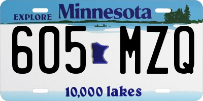 MN license plate 605MZQ