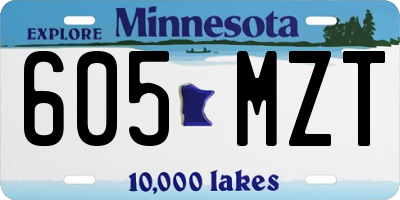 MN license plate 605MZT