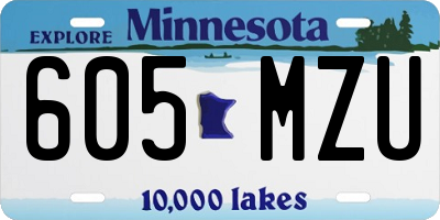 MN license plate 605MZU