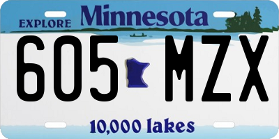 MN license plate 605MZX