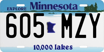 MN license plate 605MZY