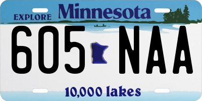 MN license plate 605NAA