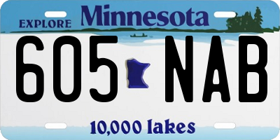 MN license plate 605NAB