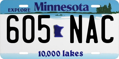 MN license plate 605NAC