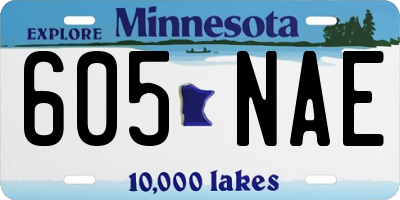 MN license plate 605NAE