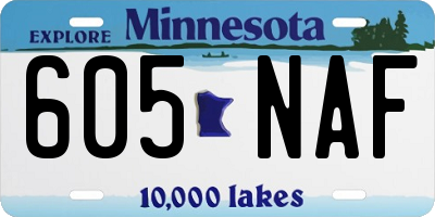 MN license plate 605NAF