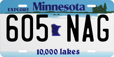 MN license plate 605NAG