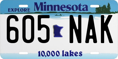 MN license plate 605NAK