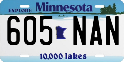 MN license plate 605NAN