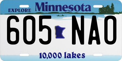 MN license plate 605NAO