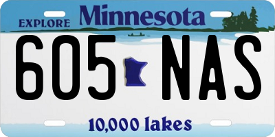 MN license plate 605NAS