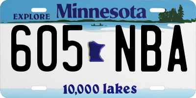 MN license plate 605NBA
